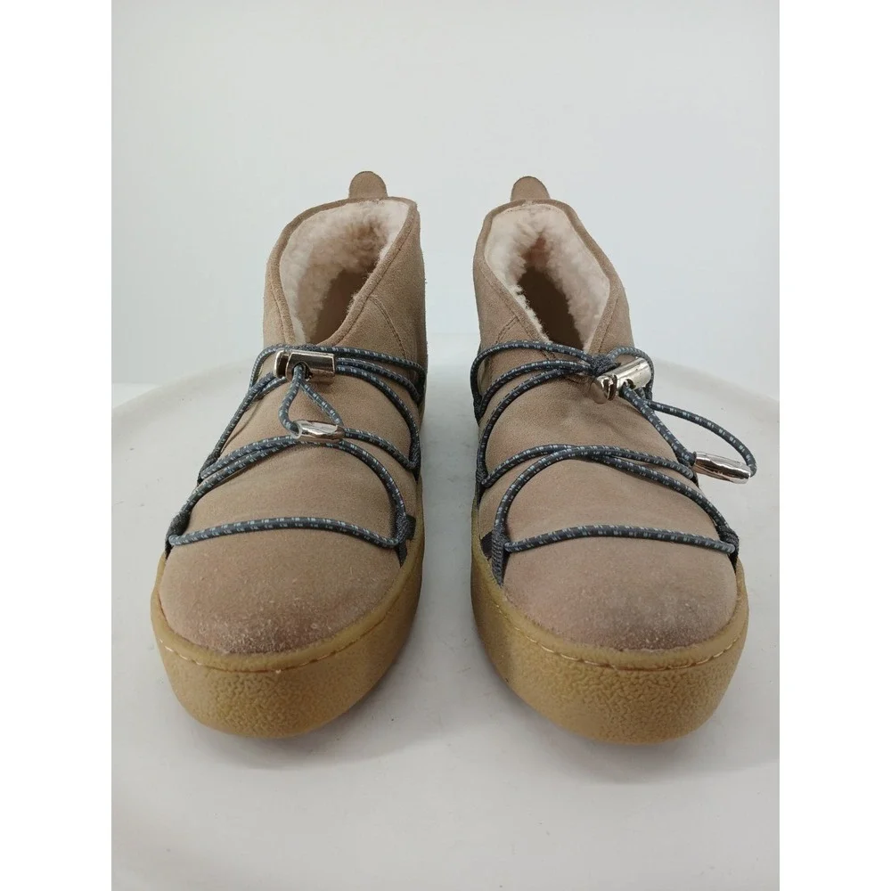 FREE PEOPLE Snowdrop Micro Shearling Boot Womens 11M Tan Suede NEW DB5